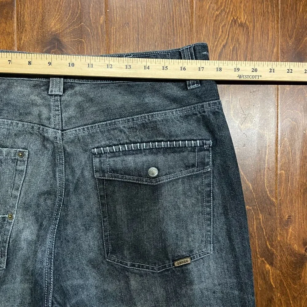 Enyce Vintage Y2K Baggy Fit Distressed Black Denim Jeans Men's Size 36 x 32